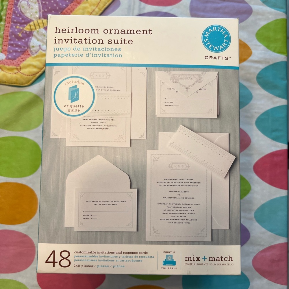 Martha Stewart Heirloom Ornament Invitation Suite - White